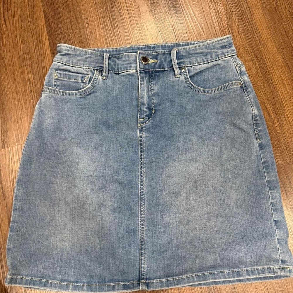 Tommy Bahama blue denim mini skirt women size S